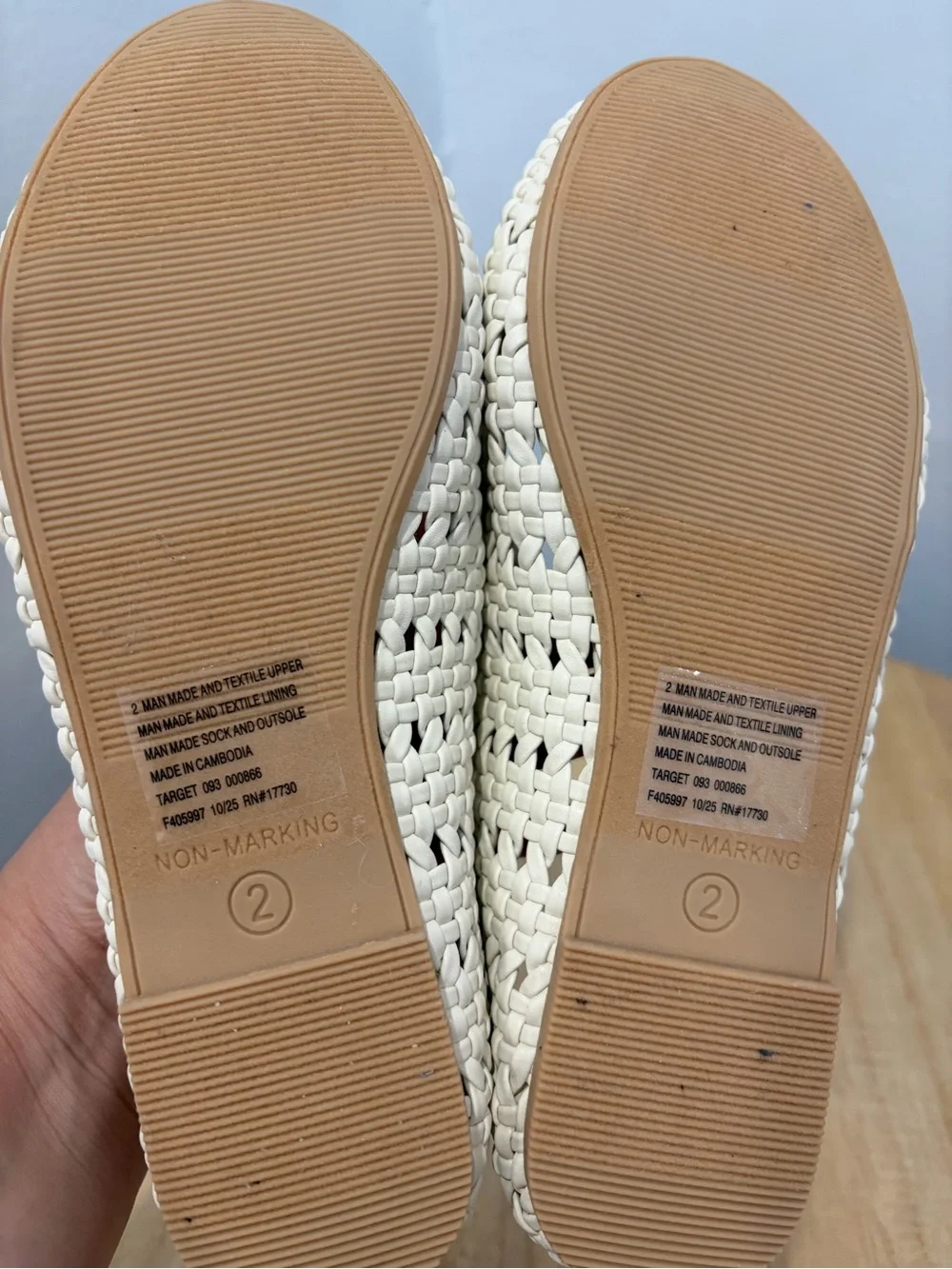 Cat & Jack Cream Woven Ballet Flats